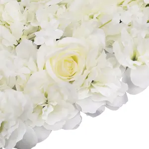 Artificial Flower Wall Backdrop Panel, 60cm x 40cm, White with Berries