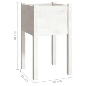 Berkfield Garden Planters 2 pcs White 40x40x70 cm Solid Pinewood