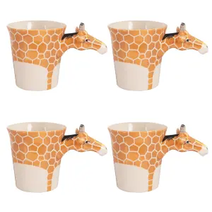 Giraffe Mugs Set Coffee & Tea Cup Pack of 4 by Laeto House & Home - INCLUDING FREE DELIVERY