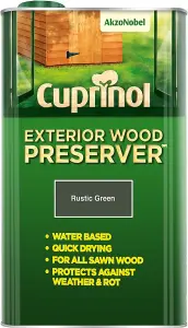 Cuprinol Exterior Wood Preserver Rustic Green 5L