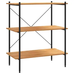 Berkfield 3-Tier Shelving Unit Black and Oak 80x40x92 cm