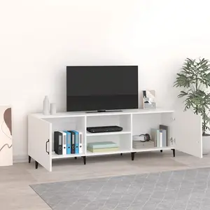 Berkfield TV Cabinet White 150x30x50 cm Engineered Wood