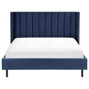 Velvet EU King Size Bed Navy Blue VILLETTE