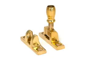 Mushroom Brighton Fastener - Narrow (Square) - Polished Brass