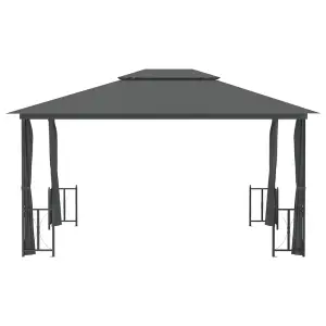 Berkfield Gazebo with Sidewalls&Double Roofs 3x4 m Anthracite