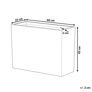 Rectangular Plant Pot 25 x 60 x 45 cm Grey EDESSA