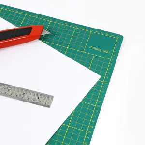 Professional Double Sided Non Slip Surface Board - With Grid Lines for Quilting Scrap Booking Fabric Sewing Paper Craft