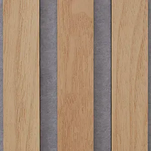 Naturewall SlatWall Acoustic Oiled Oak - 240cm x 60cm on Grey Felt