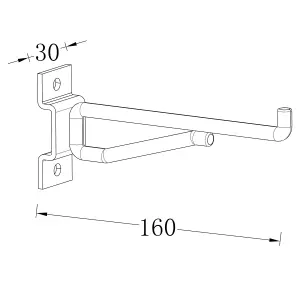 GoodHome Rand Powder-coated Black Medium Tool hook (W)30mm