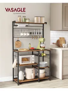 VASAGLE Kitchen Baker's Rack, Microwave Stand, Coffee Bar, Kitchen Storage Shelf, Wire Basket