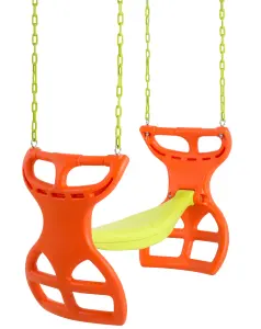 Swingan - Glider Swing Seat - Two Kids Seater - Playground Sets & Accessories for Children - Orange & Yellow