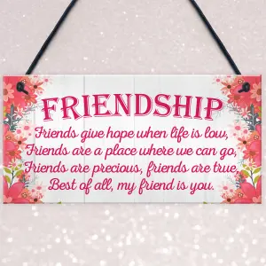 Red Ocean My Friend Is You Friendship Best Friends Love Gift Hanging Plaque Home Present Sign