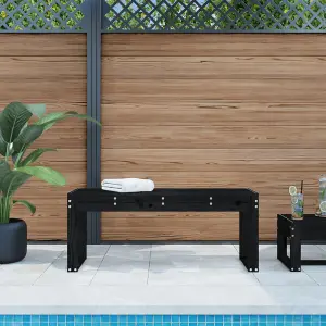 Berkfield Garden Bench Black 110x38x45 cm Solid Wood Pine