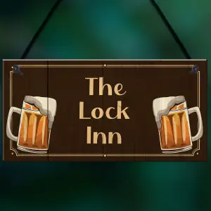 The Lock Inn HOME BAR Sign Lockdown Sign Man Cave Shed Plaque Gift