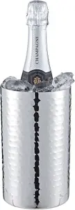 Buckingham Stainless Steel Double Wall Champagne Wine Bottle Cooler Chiller 20 x 12 cm, (Hammered Effect)