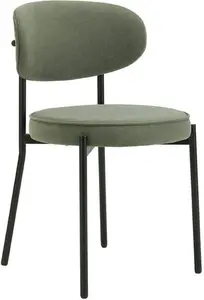 DUSK Mia Set Of 2 Dining Chairs - Matte Velvet - Sage Green