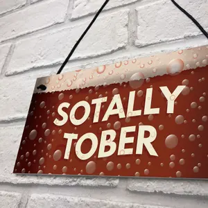 Red Ocean Bar And Pub Signs Novelty 'SOTALLY TOBER' Hanging Man Cave Sign Gifts For Him