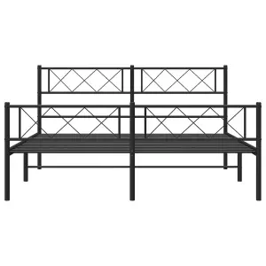 Berkfield Metal Bed Frame with Headboard and Footboard Black 135x190 cm 4FT6 Double