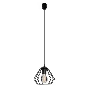 Luminosa Dali Wire Frame Pendant Ceiling Light Black 18cm