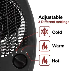 Belaco 1000/2000W Fan Heater - Black - BFH21