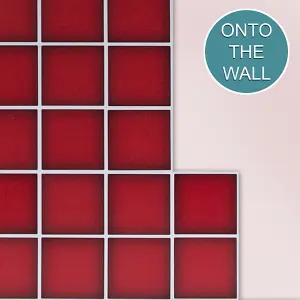 Stick and Go Self Adhesive Stick On Tiles Carmine Red 4" x 4" Box of 18 Apply over any tile, or directly on to the wall