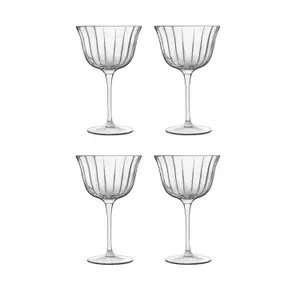 Luigi Bormioli Bach Clear Round Crystal Dishwasher Safe Retro Fizz Cocktail Glasses Set 260ml Pack of 4