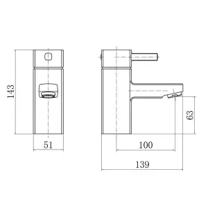 Rinse Bathrooms Modern Mono Basin Mixer Tap Bathroom Sink Tap Chrome with UK Standard Hoses