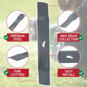 SPARES2GO Metal Blade compatible with Qualcast RM32 M2E1032M M2E1232M E32 M2E1232M Lawnmower (32cm)