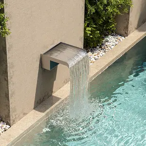 Back Entry Outdoor Swimming Pool Stainless Steel Water Blade Decoration Spray Water Curtain 20 cm