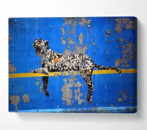 Blue Leopard Canvas Print Wall Art - Medium 20 x 32 Inches