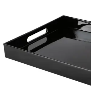 Argon Tableware - Rectangle Serving Trays - 34.5 x 25cm - Black - Pack of 3