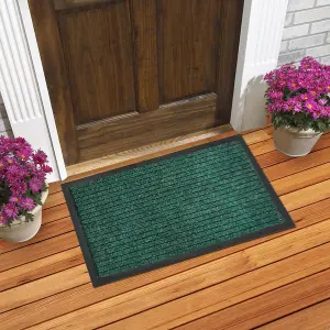 Ribbed Doormats. Machine Washable Door Mat suitable Kitchen doormats, mats, washable mats, office mats (Green, 100cm X 150cm)