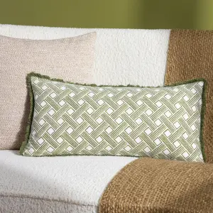 Hoem Alexa Geometric Fringed Cushion Cover