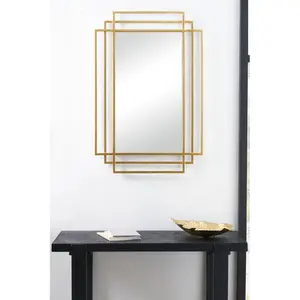 Iron Rectangle Wall Mirror Gold