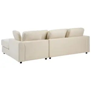 Left-Hand Corner Sofa KOHLO Light Beige Fabric Left Hand