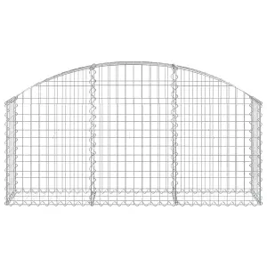 Berkfield Arched Gabion Basket 150x30x60/80 cm Galvanised Iron