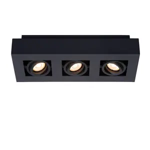 Lucide Xirax Modern Ceiling Spotlight - LED Dim to warm - GU10 - 3x5W 2200K/3000K - Black