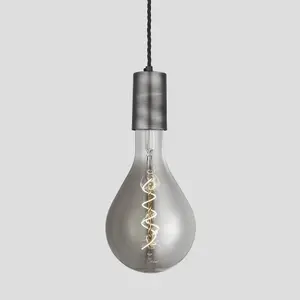 Industville Sleek Large Edison Pendant, 1 Wire, Pewter