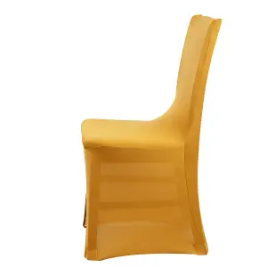 Polyester Spandex Chair Cover for Wedding Decoration - Gold, Pack of 1