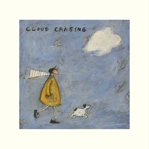 Sam Toft Cloud Chasing Print Blue/White/Yellow (40cm x 40cm)