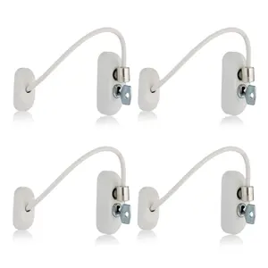 XFORT 4 Pack Viper Key Locking Cable Window Restrictor in White