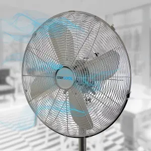 StayCool 16" (40cm) 50w Metal Pedestal Fan - Chrome