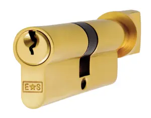 Eurospec Polished Brass Euro Cylinder and Turn (CYA71370PB)