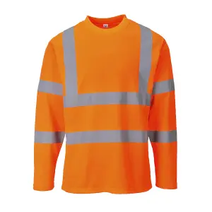 Portwest S278 Hi-Vis Cotton Comfort Long Sleeved T-Shirt L/S - Orange - Medium