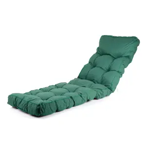 Alfresia Sun Lounger, Charcoal Frame with Green Classic Cushion