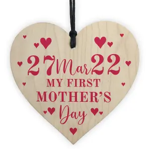 My 1st Mothers Day Gift Wooden Heart Gift For New Mum Mummy From Daughter Son Keepsake