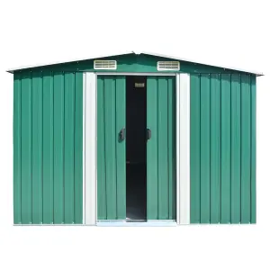 Berkfield Garden Shed 257x392x181 cm Metal Green