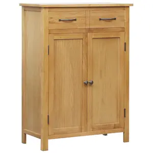 Berkfield Shoe Cabinet 76x37x105 cm Solid Oak Wood