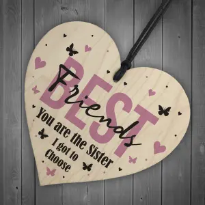 Best Friend Gift Novelty Wood Heart Birthday Christmas Gift For Sister Keepsake