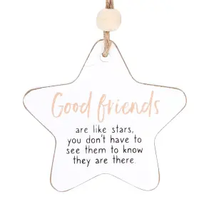 Something Different Good Friends Star Hanging Sentiment Sign White (One Size)